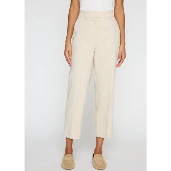 Brochu Walker The Talia Pant Flax XS Pleated Cropped Cream Trousers Luxury - Picture 2 of 9